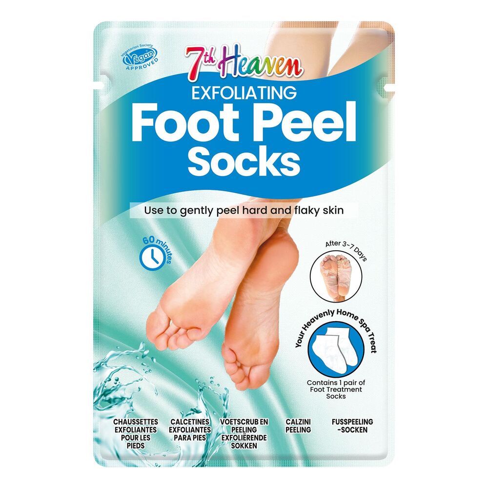 7th Heaven Exfoliating Foot Peel Socks Counter Display of 12