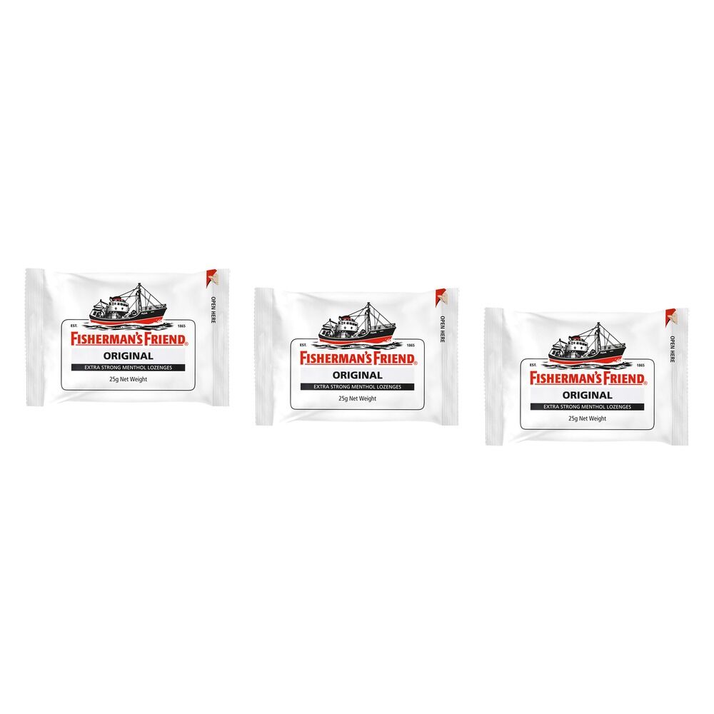 Fisherman's Friend Original Extra Strong Menthol Lozenges 25g x 12 Bundle of 3