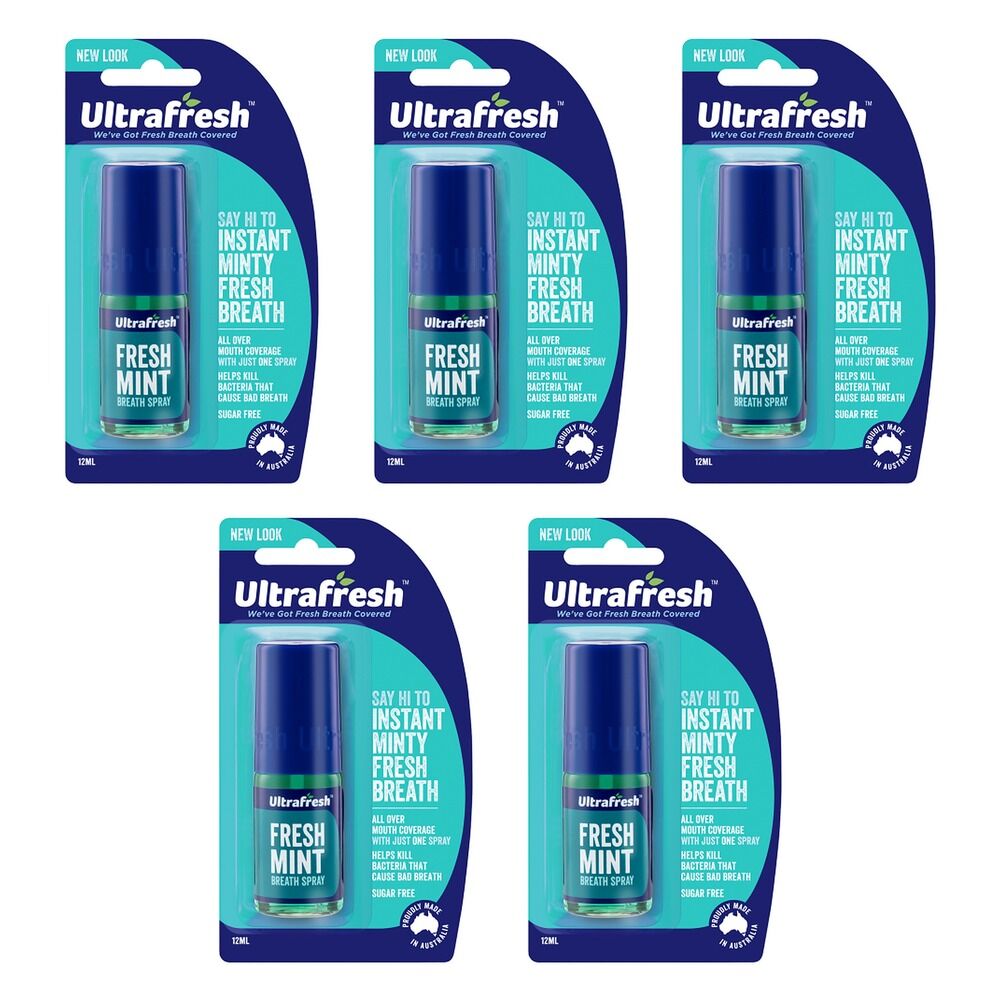 Ultrafresh Breath Spray Fresh Mint 12mL Pack of 5