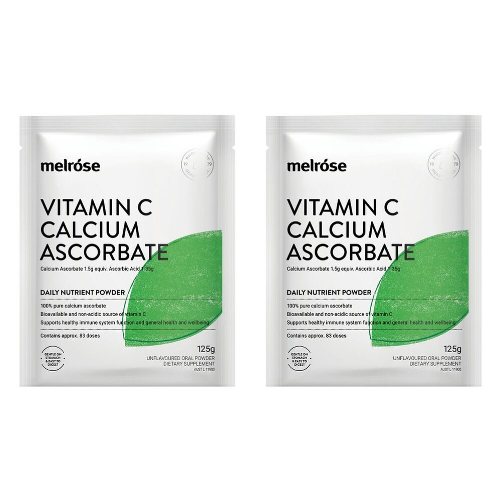 Melrose Health Vitamin C Calcium Ascorbate Powder 125g x 8 Bundle of 2