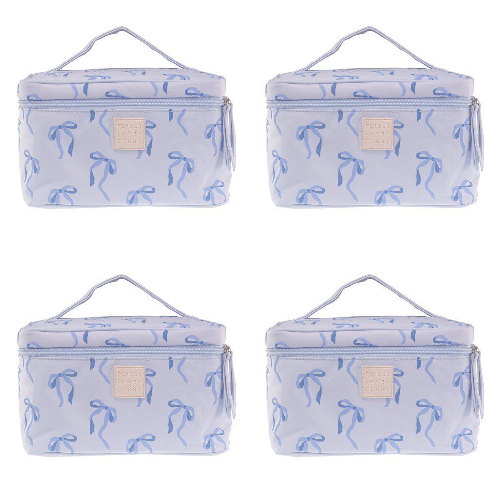 Tender Love + Carry Blue Bow Travel Vanity Case 28 x 19 x 10 cm Pack of 4