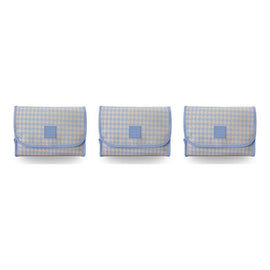 Tender Love + Carry Blue Cream Houndstooth Roll-Up Toiletry Bag 25 x 18 x 8 cm Pack of 3