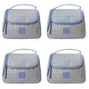 Tender Love + Carry Blue Cream Houndstooth Weekender Wash Bag 26 x 18 x 10 cm Pack of 4