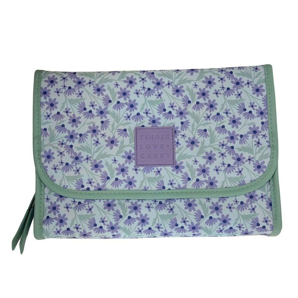 Tender Love + Carry Lavender Daisy Crush Roll-Up Toiletry Bag 25 x 18 x 8 cm Pack of 2