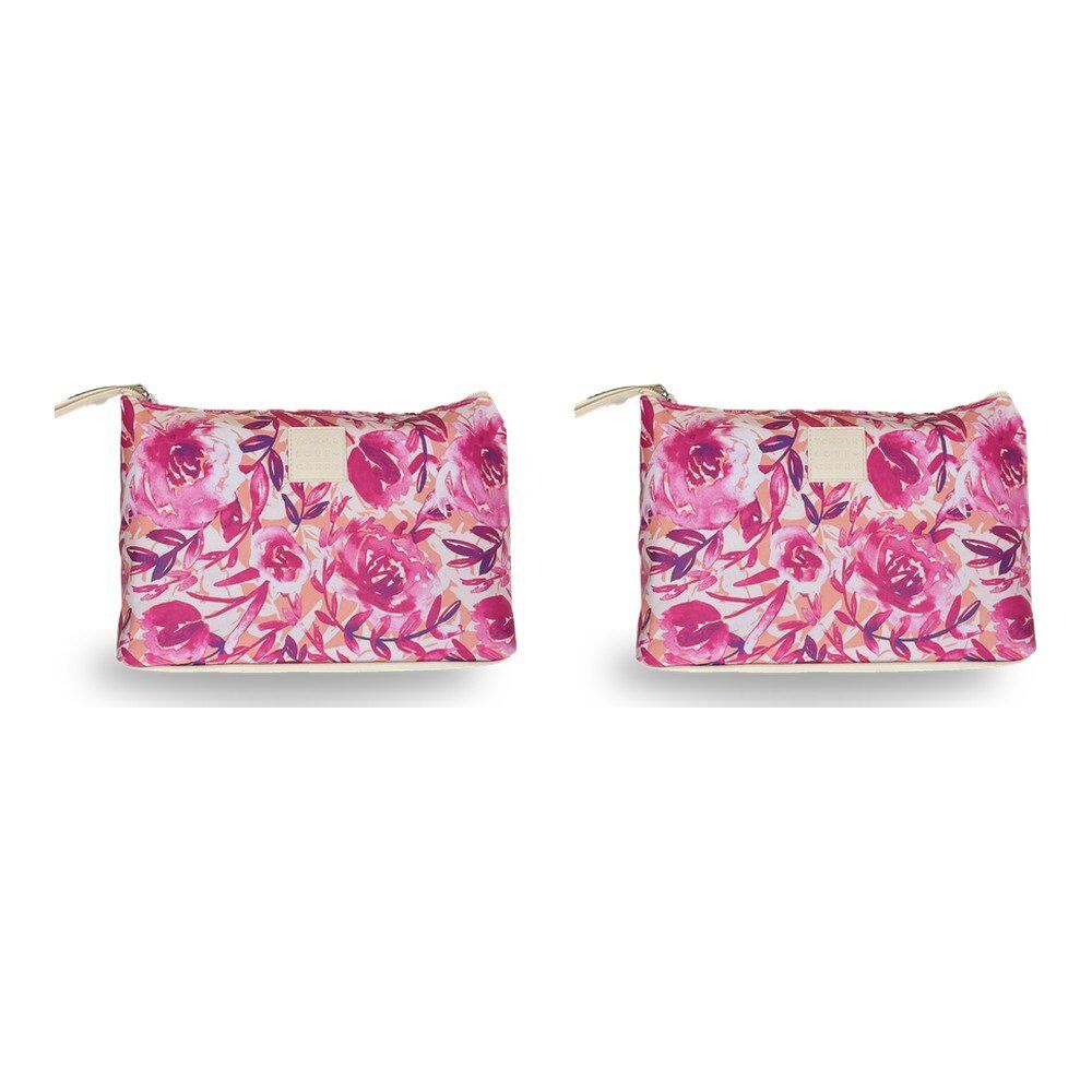 Tender Love + Carry Magenta Watercolour Holdall Wash Bag 25 x 18 x 8 cm Pack of 2