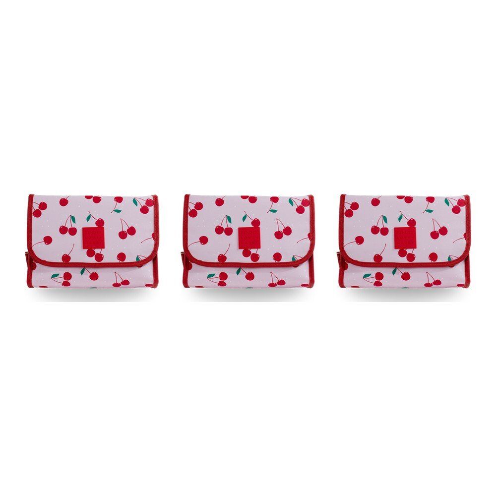 Tender Love + Carry Pink Cherry Bomb Roll-Up Toiletry Bag 26 x 20 x 10 cm Pack of 3