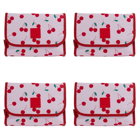 Tender Love + Carry Pink Cherry Bomb Roll-Up Toiletry Bag 26 x 20 x 10 cm Pack of 4