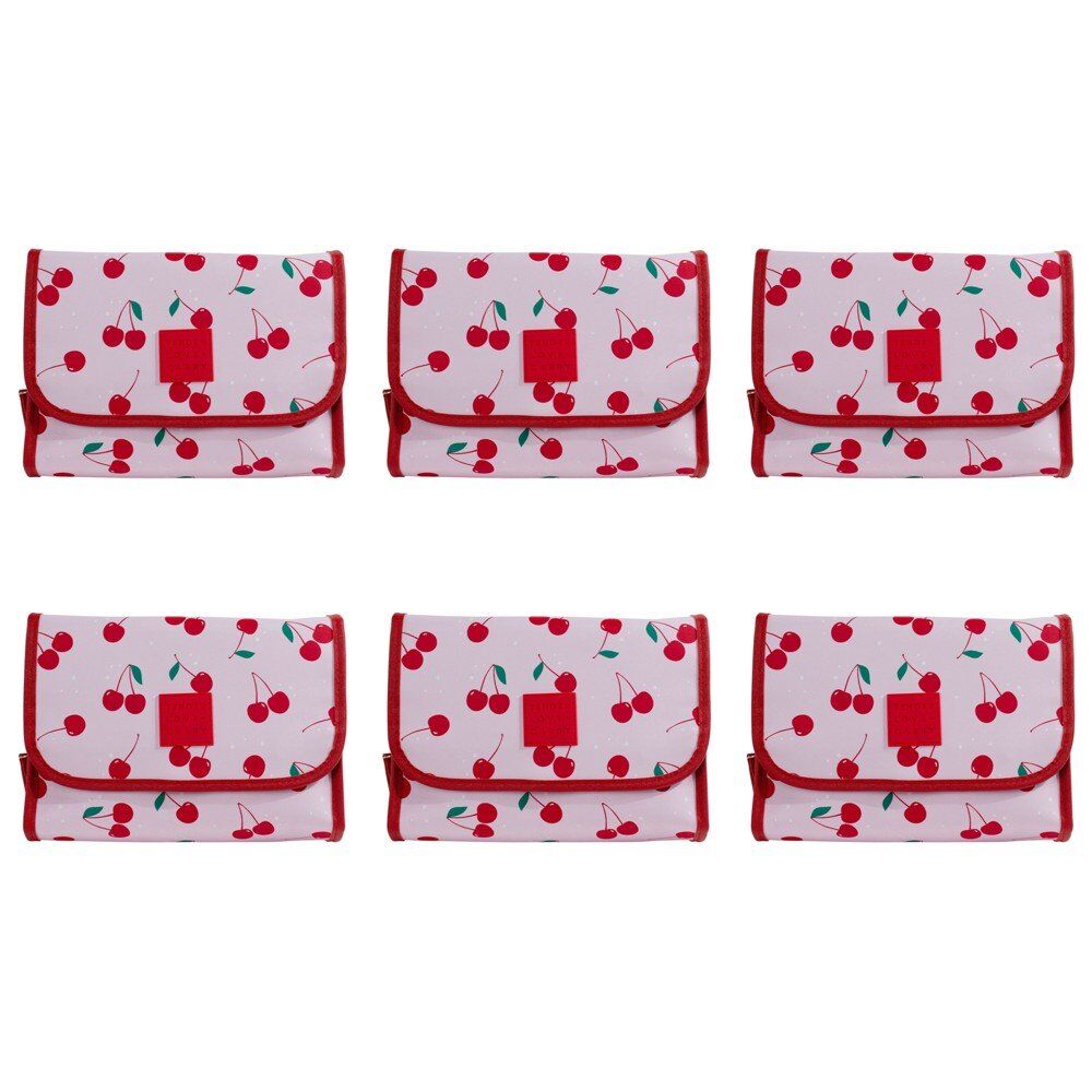 Tender Love + Carry Pink Cherry Bomb Roll-Up Toiletry Bag 26 x 20 x 10 cm Pack of 6