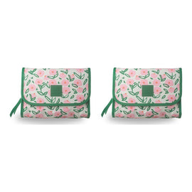 Tender Love + Carry Pink Flower Market Roll-Up Toiletry Bag 25 x 18 x 8 cm Pack of 2