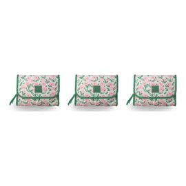 Tender Love + Carry Pink Flower Market Roll-Up Toiletry Bag 25 x 18 x 8 cm Pack of 3
