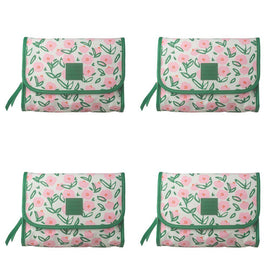 Tender Love + Carry Pink Flower Market Roll-Up Toiletry Bag 25 x 18 x 8 cm Pack of 4