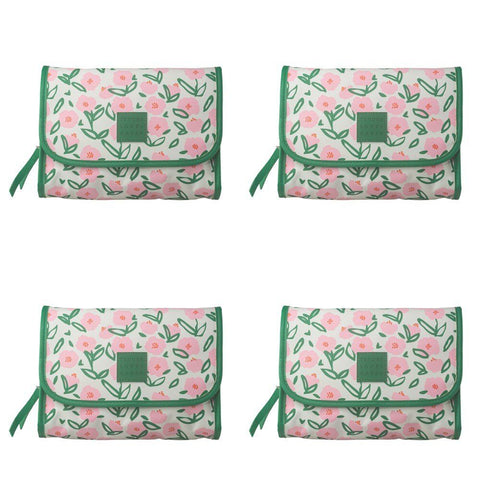 Tender Love + Carry Pink Flower Market Roll-Up Toiletry Bag 25 x 18 x 8 cm Pack of 4
