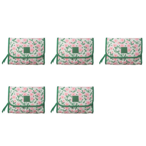 Tender Love + Carry Pink Flower Market Roll-Up Toiletry Bag 25 x 18 x 8 cm Pack of 5