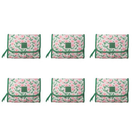 Tender Love + Carry Pink Flower Market Roll-Up Toiletry Bag 25 x 18 x 8 cm Pack of 6