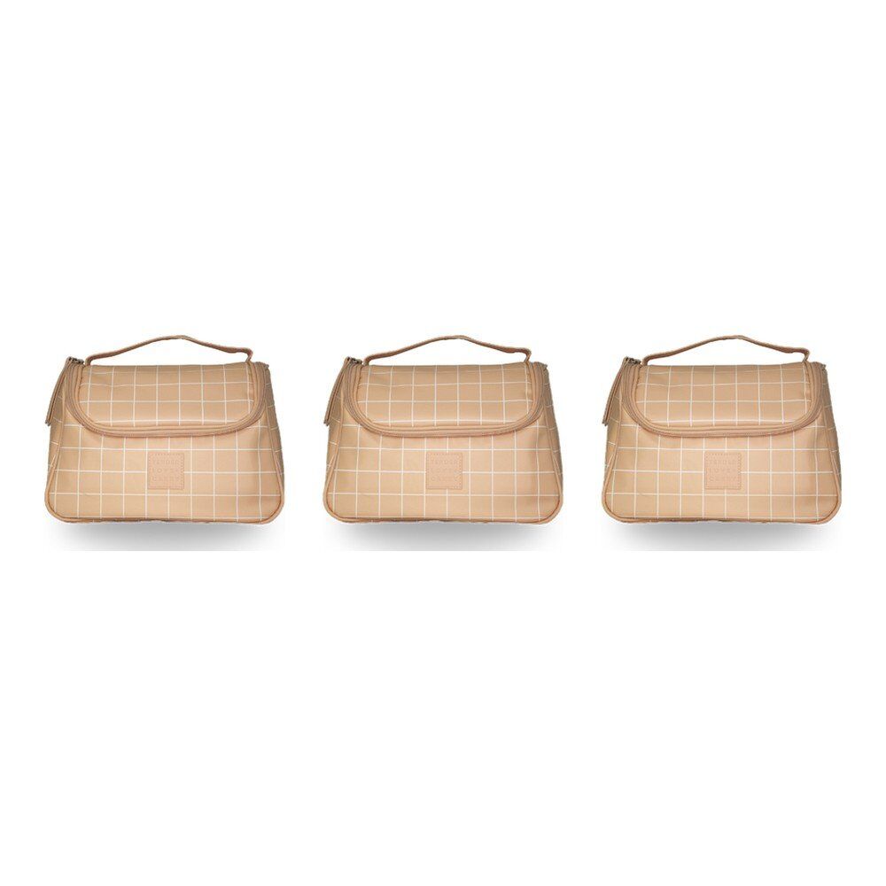 Tender Love + Carry Pink Grid Weekender Wash Bag 26 x 18 x 10 cm Pack of 3