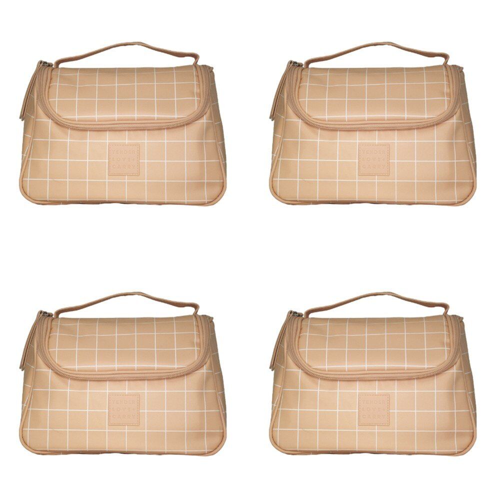 Tender Love + Carry Pink Grid Weekender Wash Bag 26 x 18 x 10 cm Pack of 4