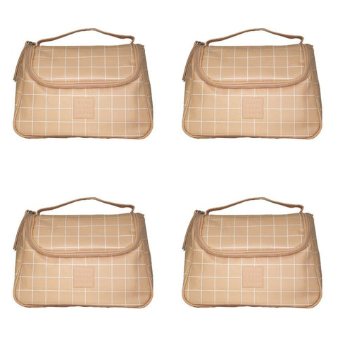 Tender Love + Carry Pink Grid Weekender Wash Bag 26 x 18 x 10 cm Pack of 4