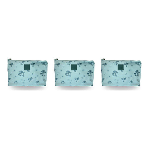 Tender Love + Carry Teal Mushroom Daisy Holdall Wash Bag 28 x 19 x 10 cm Pack of 3