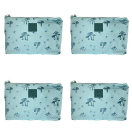 Tender Love + Carry Teal Mushroom Daisy Holdall Wash Bag 28 x 19 x 10 cm Pack of 4