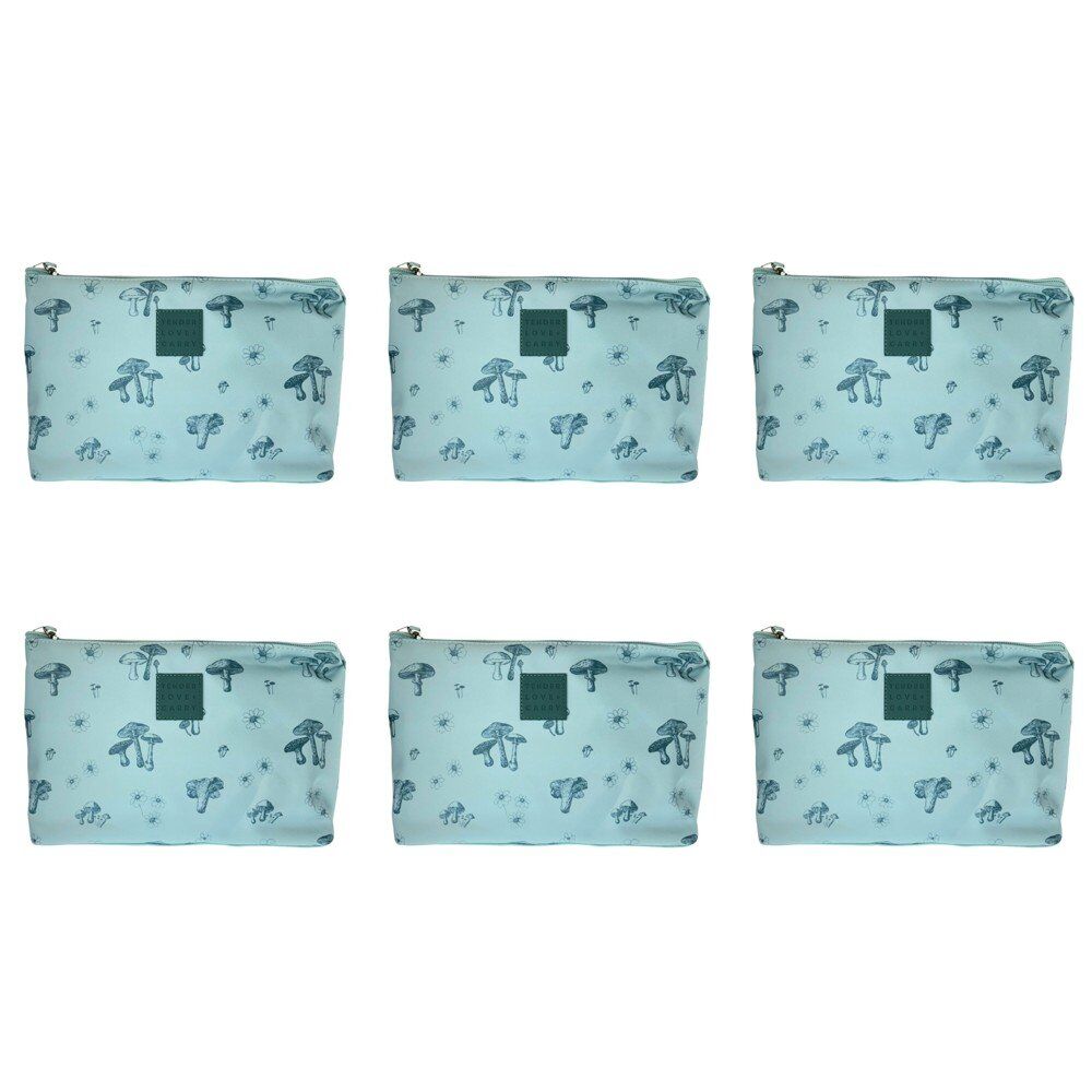 Tender Love + Carry Teal Mushroom Daisy Holdall Wash Bag 28 x 19 x 10 cm Pack of 6