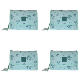 Tender Love + Carry Teal Mushroom Daisy Roll-Up Toiletry Bag 25 x 18 x 8 cm Pack of 4