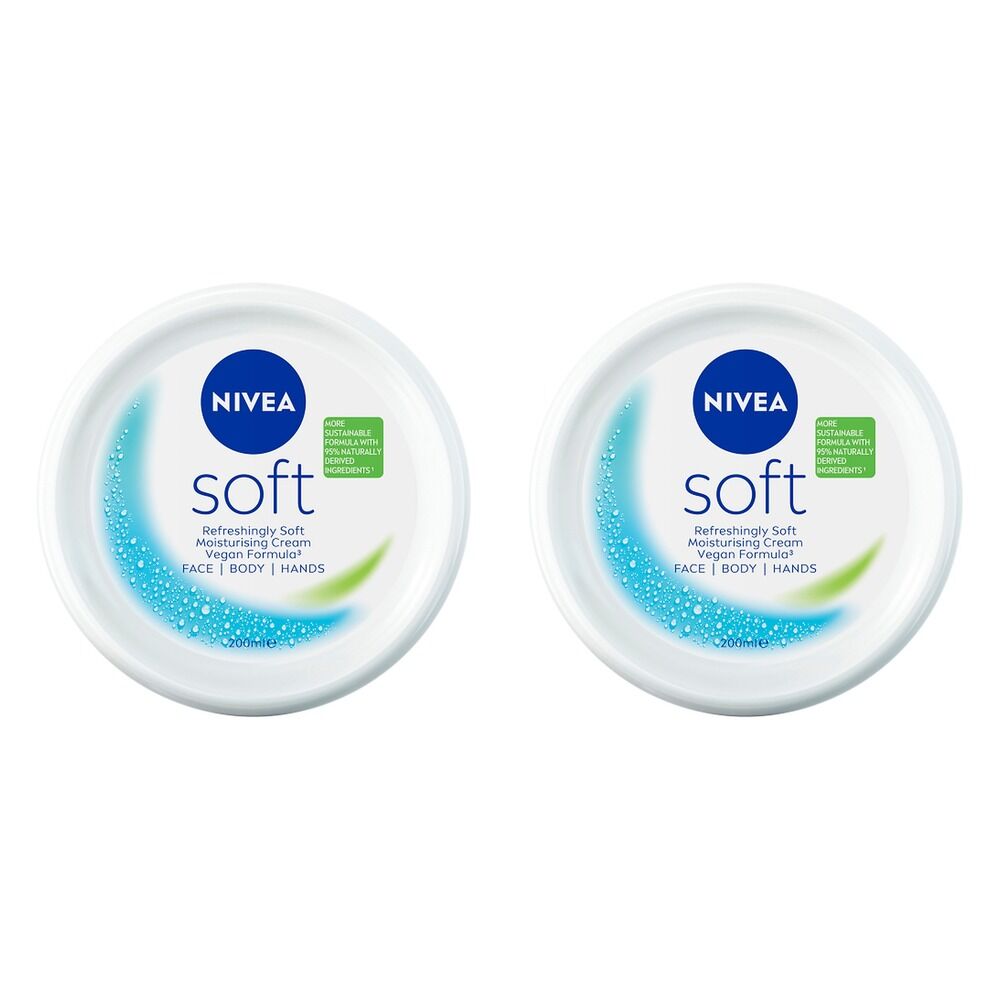 NIVEA Soft Moisturising Cream 200mL Pack of 2