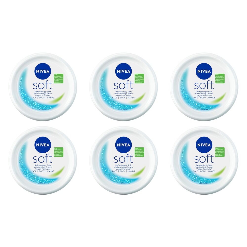 NIVEA Soft Moisturising Cream 200mL Pack of 6