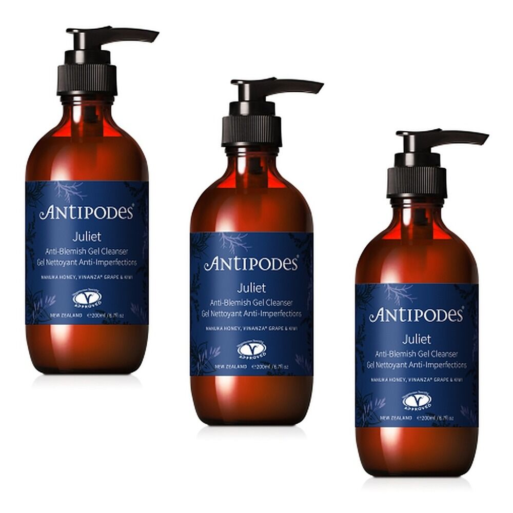 Antipodes Juliet Anti-Blemish Gel Cleanser 200mL Pack of 3