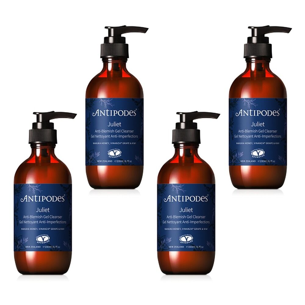 Antipodes Juliet Anti-Blemish Gel Cleanser 200mL Pack of 4