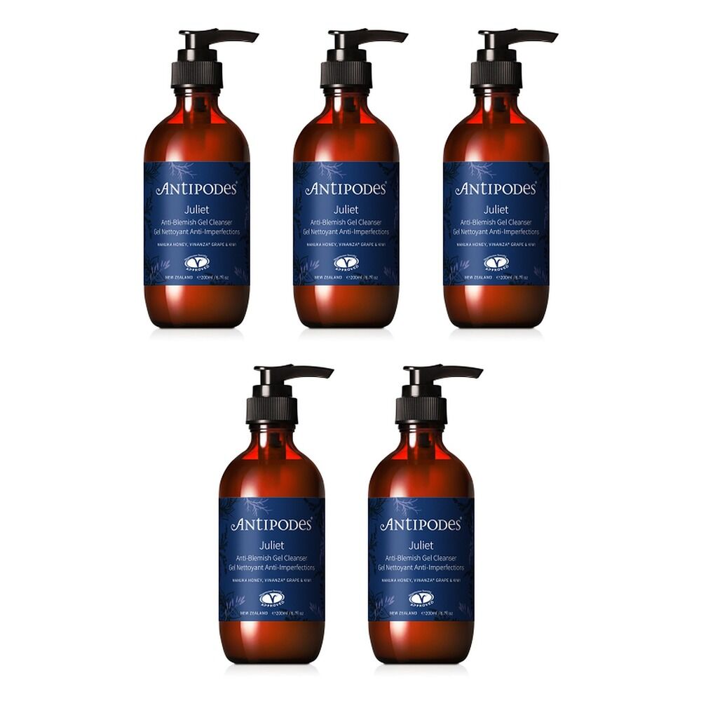 Antipodes Juliet Anti-Blemish Gel Cleanser 200mL Pack of 5