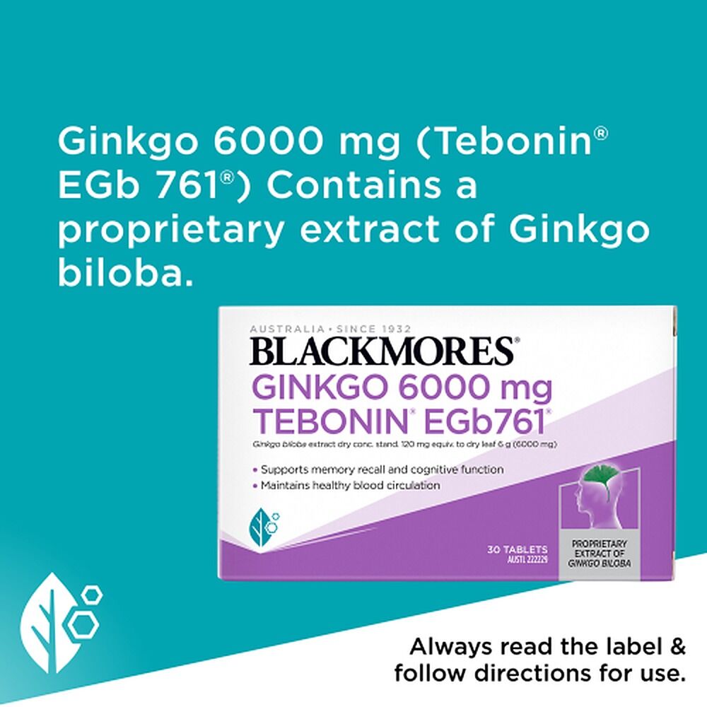 Blackmores Ginkgo 6000mg 30 Tablets