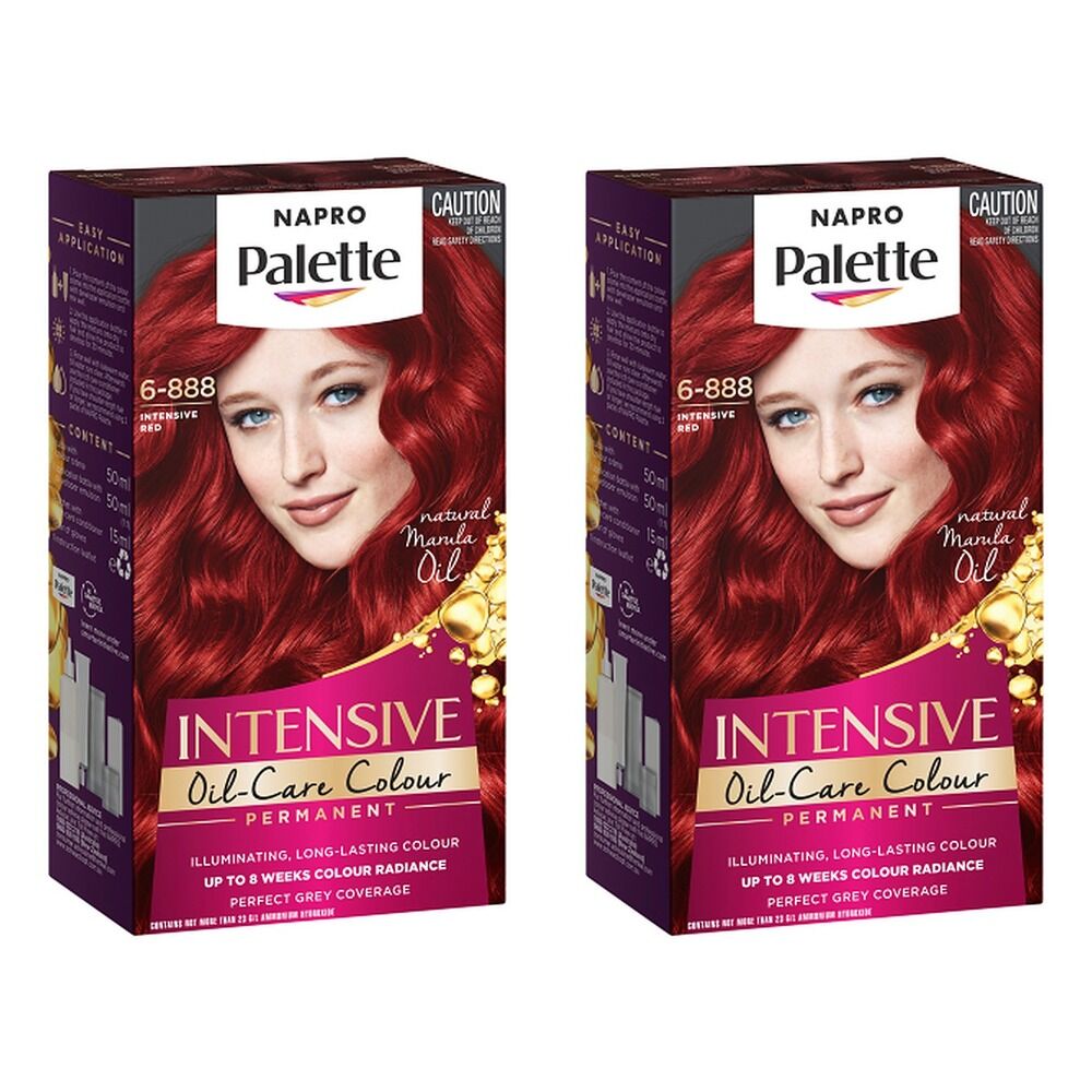 Napro Palette Permanent Hair Colour 6-888 Intensive Red x 3 Bundle of 2