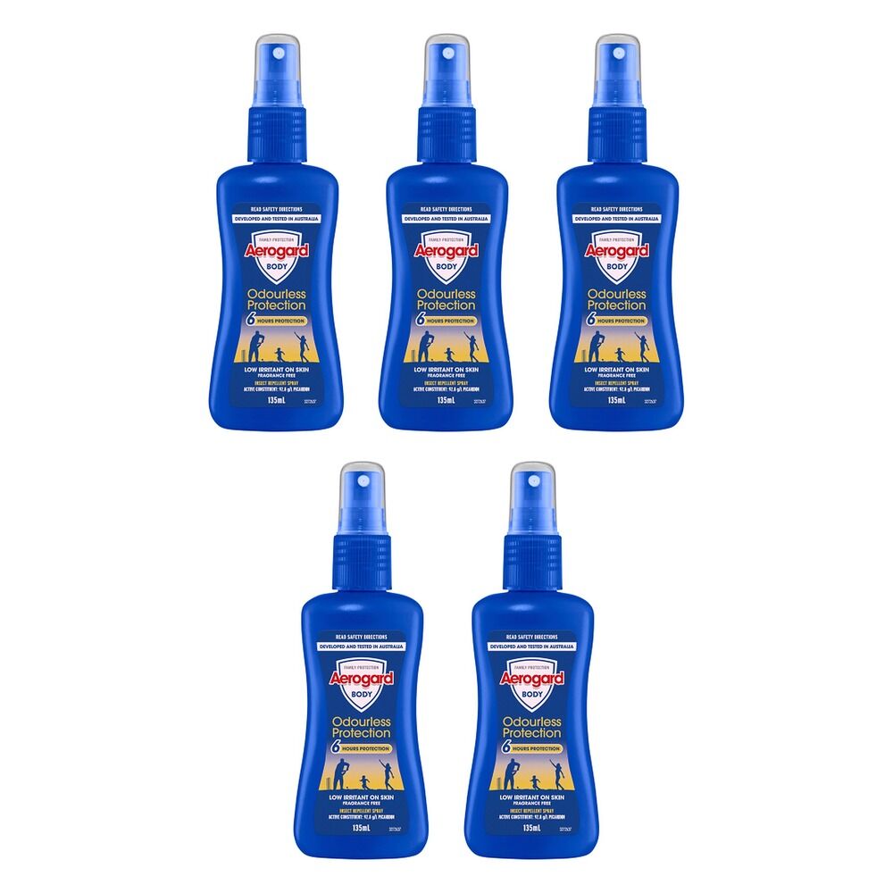 Aerogard Odourless Low Irritant Pump Spray 135mL Pack of 5