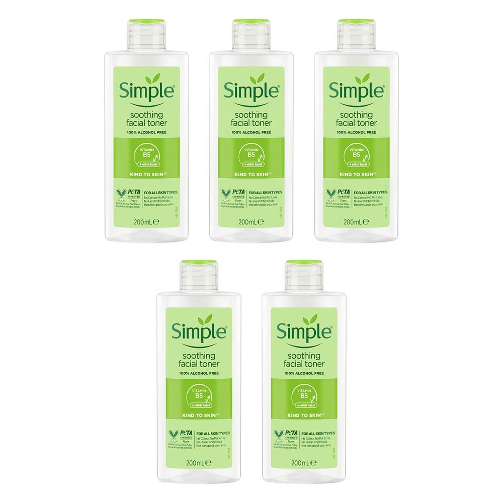 Simple Kind To Skin Soothing Facial Toner 200mL Pack of 5