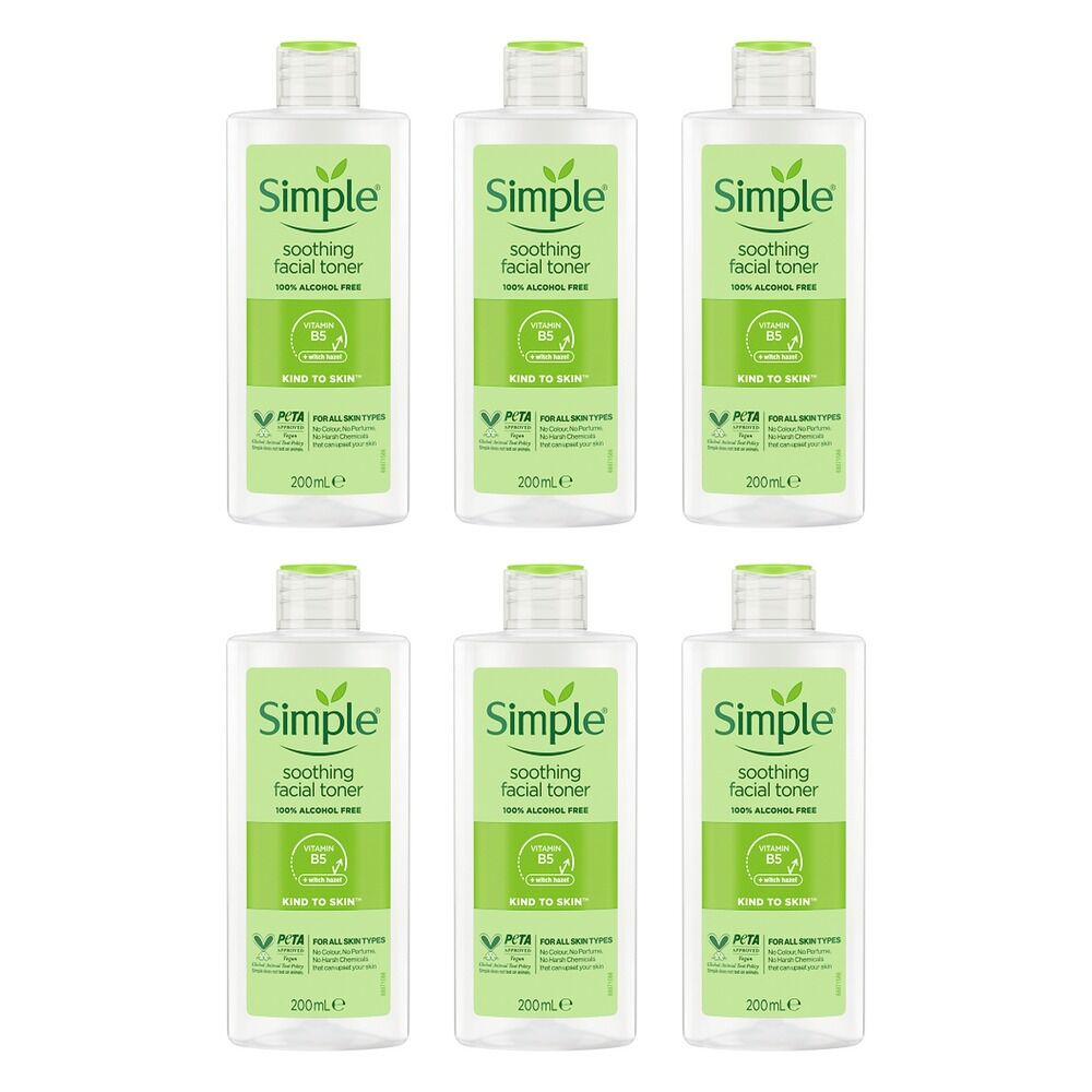 Simple Kind To Skin Soothing Facial Toner 200mL Pack of 6