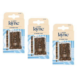Lady Jayne Brown Bobby Pins 25 Pack Bundle of 3