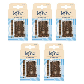 Lady Jayne Brown Bobby Pins 25 Pack Bundle of 5