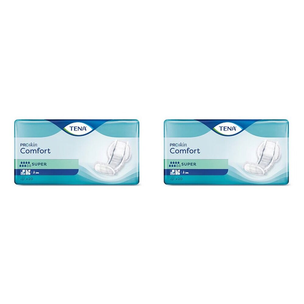 Tena Super ProSkin Comfort 20 Pack x 4 Bundle of 2