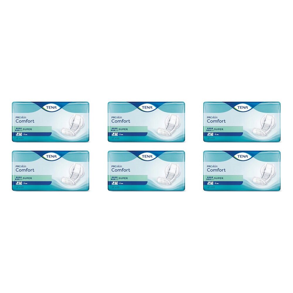 Tena Super ProSkin Comfort 20 Pack x 4 Bundle of 6