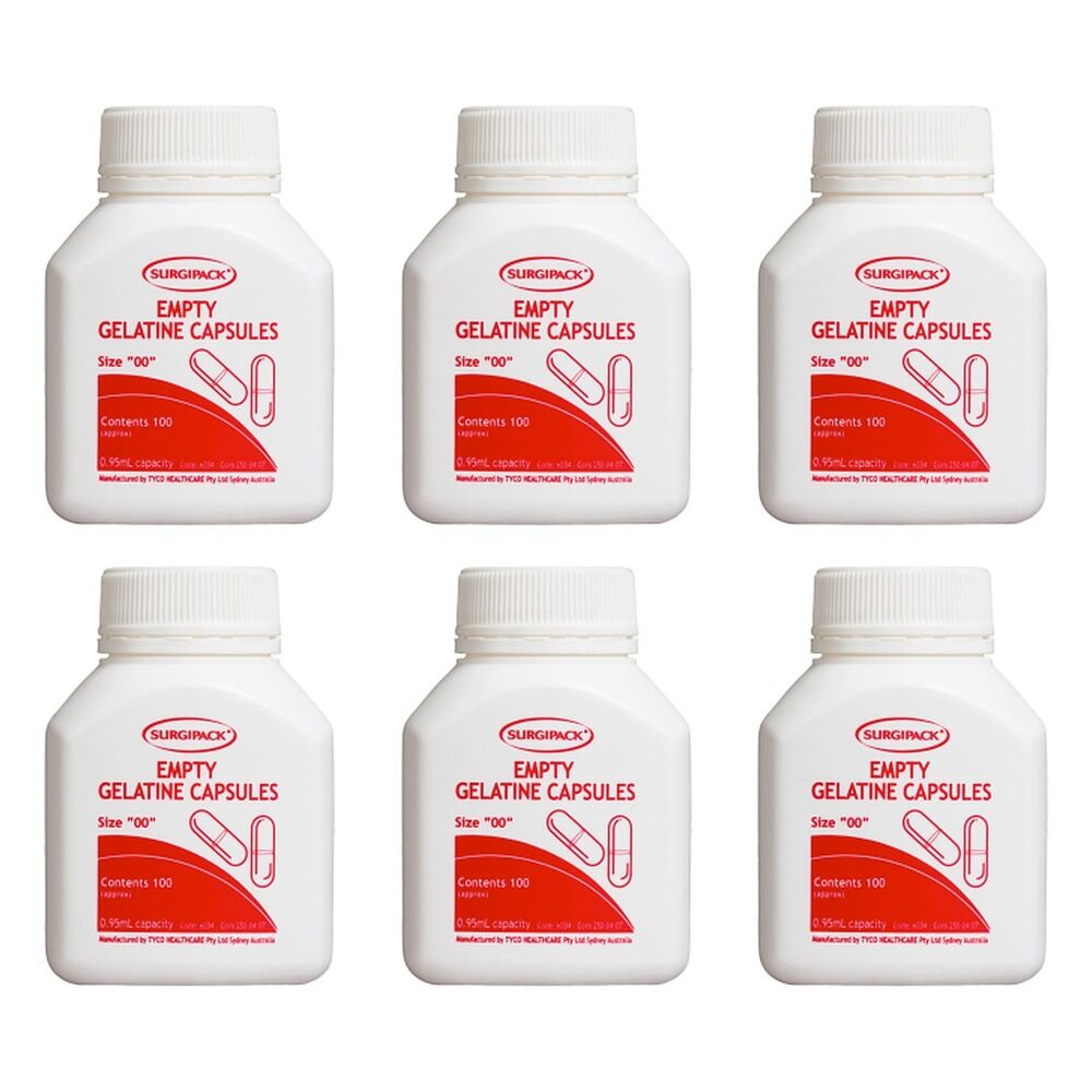 SurgiPack Empty Gel Capsules 6034 Pack of 6