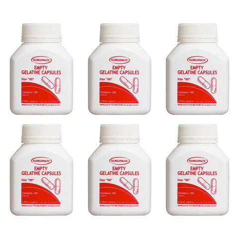 SurgiPack Empty Gel Capsules 6034 Pack of 6