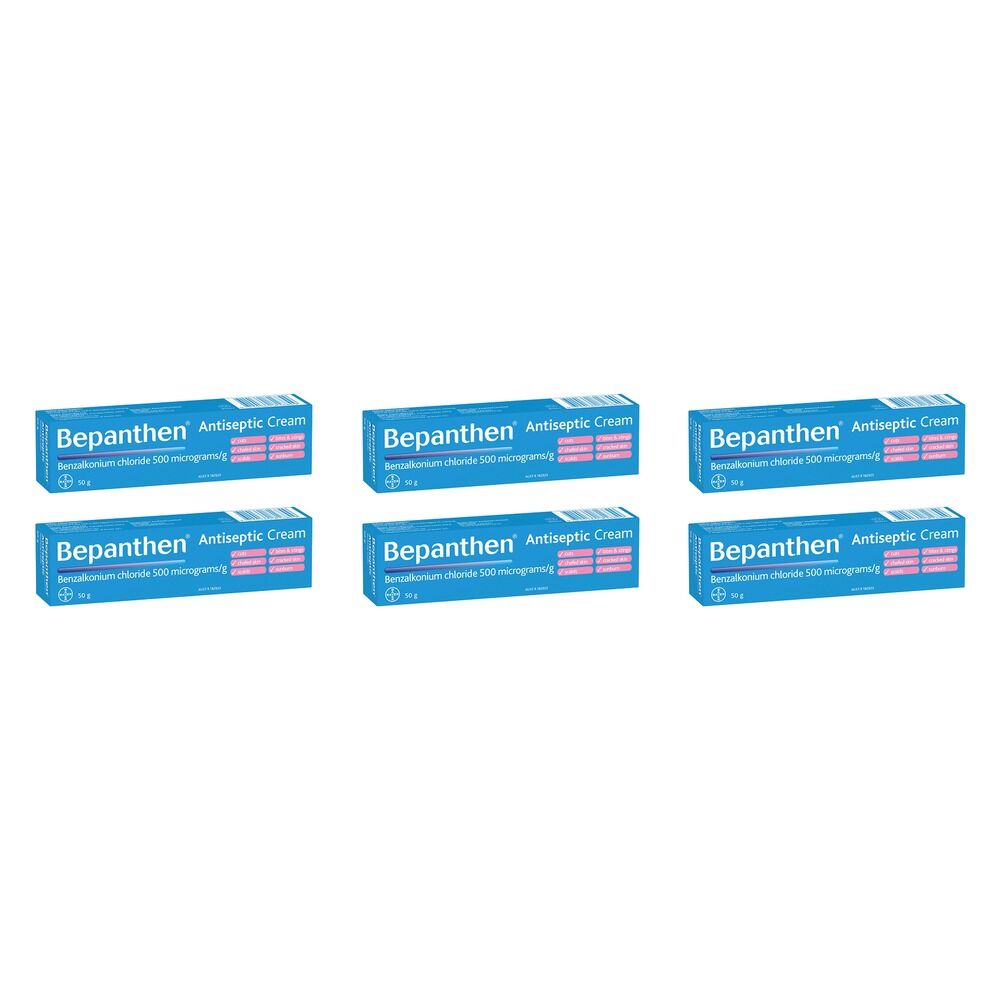 Bepanthen Antiseptic Cream 50g Pack of 6