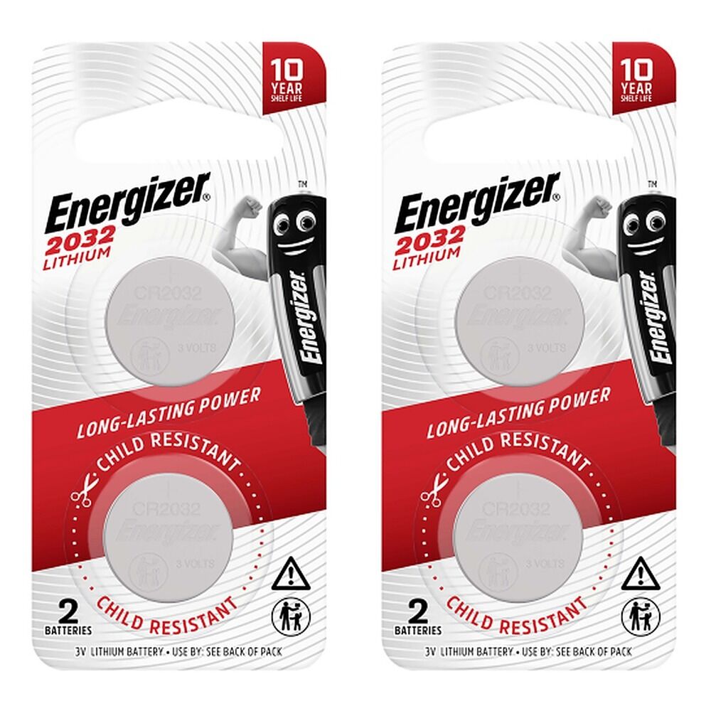 Energizer 2032 Lithium Coin Batteries 2 Pack Bundle of 2