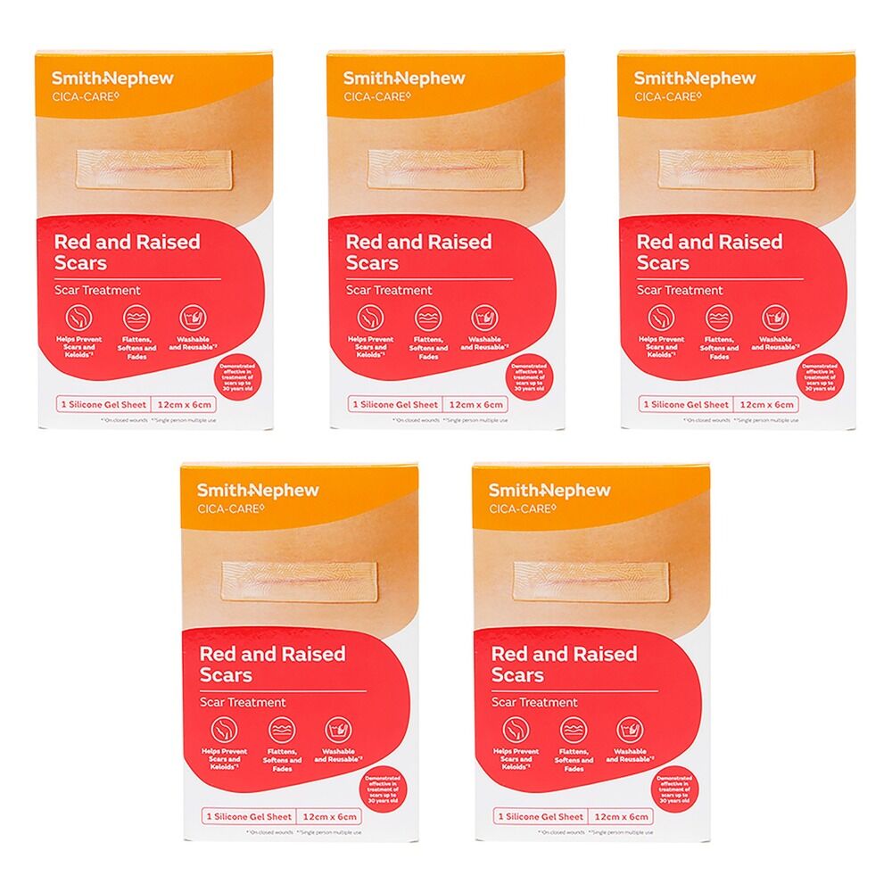 Cica-Care Silicone Gel Sheet Scar Treatment 12cm x 6cm Pack of 5