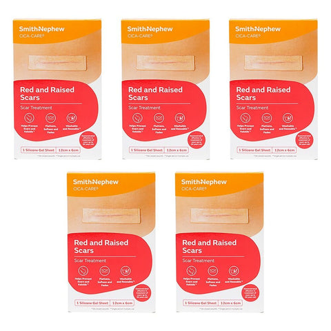 Cica-Care Silicone Gel Sheet Scar Treatment 12cm x 6cm Pack of 5