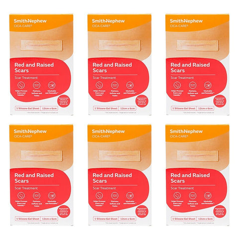 Cica-Care Silicone Gel Sheet Scar Treatment 12cm x 6cm Pack of 6