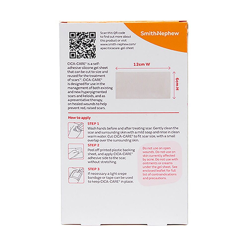 Cica-Care Silicone Gel Sheet Scar Treatment 12cm x 6cm