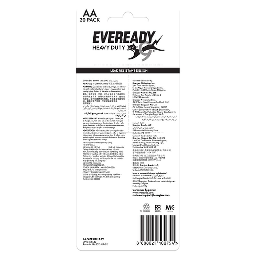 Energizer Eveready Value Pack AA Batteries 20 Pack