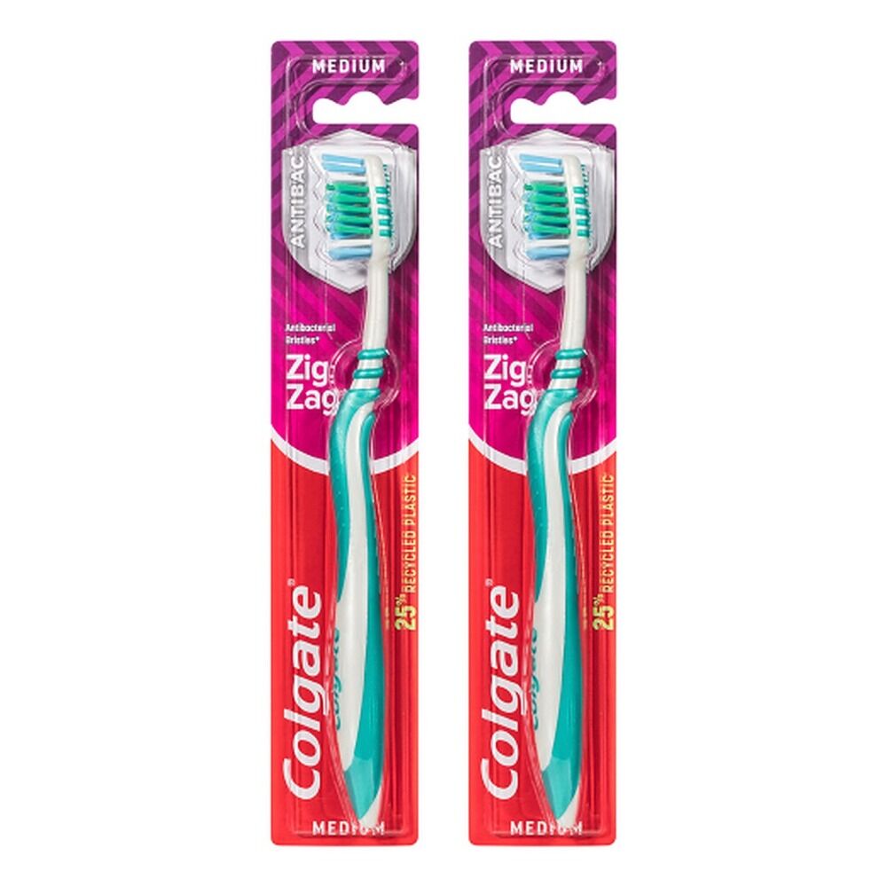 Colgate ZigZag Adult Toothbrush Soft Medium Pack of 2
