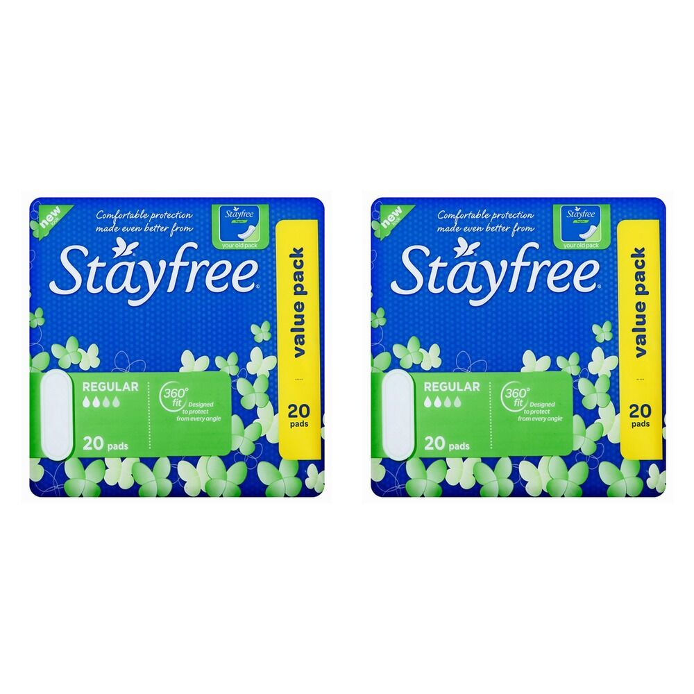Stayfree Regular Sanitary Pads 20 Pack Bundle of 2